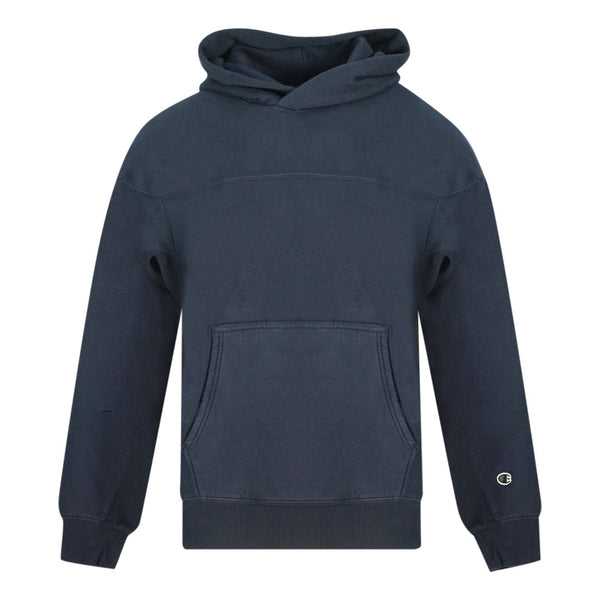 Champion Small Logo On Sleeve Navy Blue Hoodie 216628 BS505